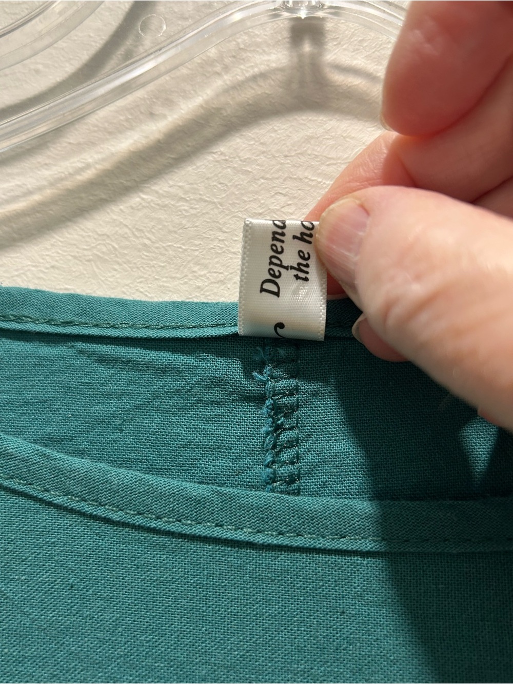 Depending on the Horizon Jade Green Cotton Lagenlook Pullover Midi Dress - Large - Picture 4 of 7